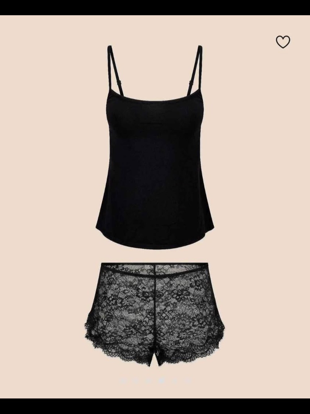 Adore Me Black Lace Cami & Lace Shorts Set